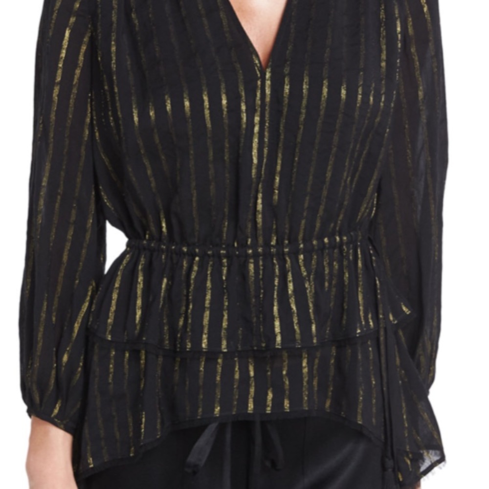 Derek Lam 10 crosby stripped ruffle blouse